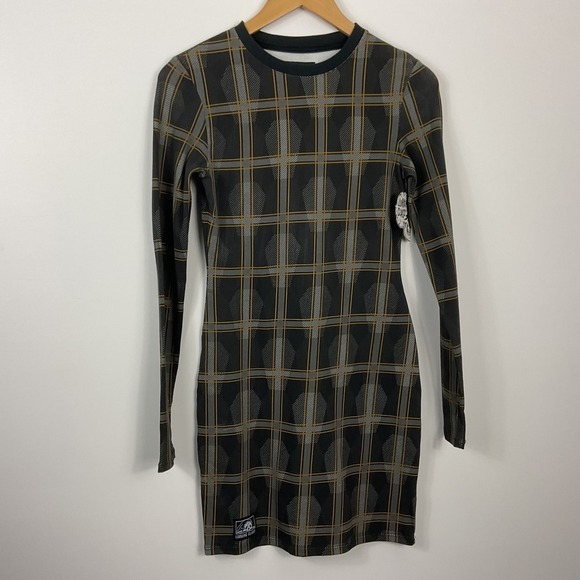 Lurking Class Dresses & Skirts - Lurking Class By Sketchy Tank Coffin Plaid Long Sleeve Mini Dress Black Size S
